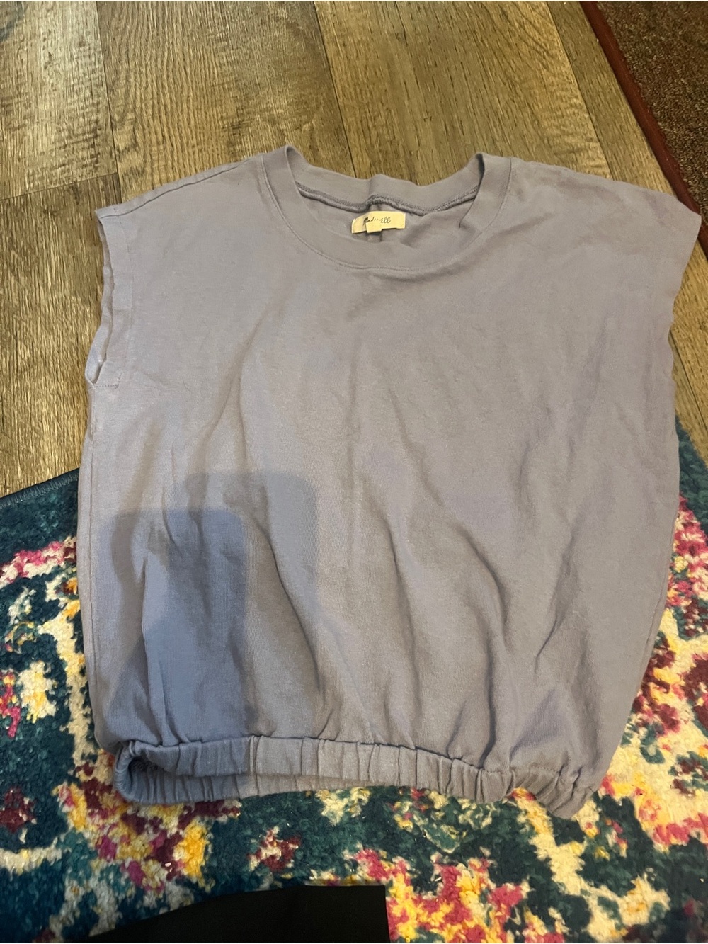 Madewell Lavender Sleeveless Top with Elastic Hem